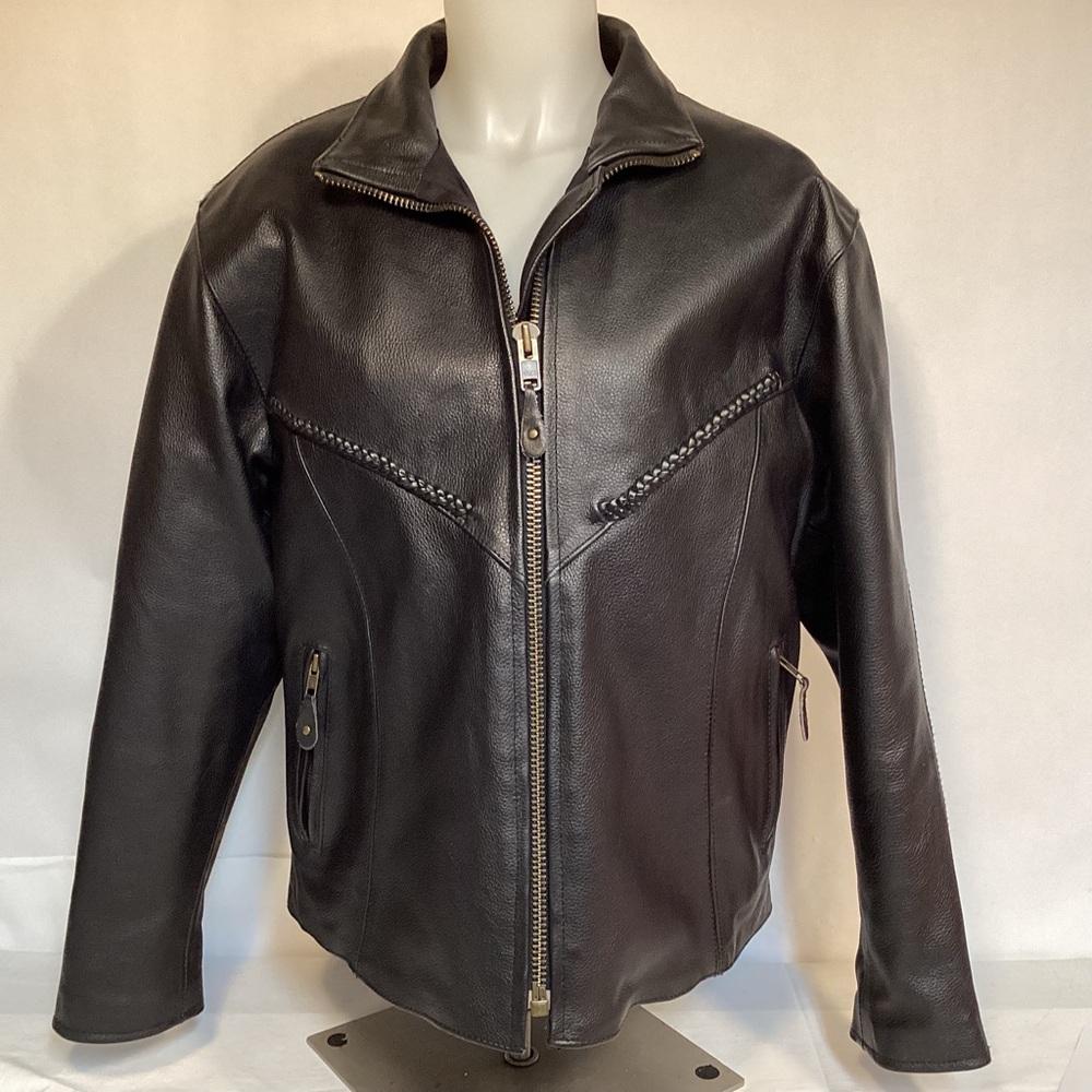 USA Bikers Dream Apparel Women’s Black Leather Motorcycle Jacket size XL